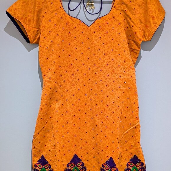 Orange and Purple Punjabi Suit - Picture 4 of 5